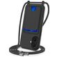 Mobigear Lanyard Card iPhone 16 Siliconen Hoesje met koord en Pasjeshouder - Zwart