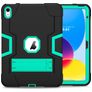 Mobigear ShieldStand iPad 11 (2025) Hoes Hard Kunststof,Siliconen Backcover + Standaard - Groen / Marineblauw