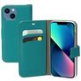 Mobiparts Saffiano Wallet iPhone 13 Mini Hoesje Bookcase Portemonnee - Turquoise