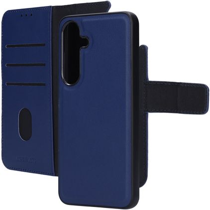 Mobiparts Samsung Galaxy S25 Hoesje Echt Leer Uitneembare 2in1 Bookcase Portemonnee - Blauw