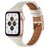 Mobigear Napoli Leren Apple Watch Bandje Gespsluiting - 42/41/40/38 mm - Wit