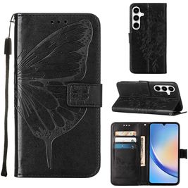 Mobigear Butterfly Samsung Galaxy A35 Hoesje Bookcase Portemonnee - Zwart