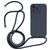 Mobigear Lanyard iPhone 14 Pro Max Siliconen Hoesje met koord - Donkerblauw