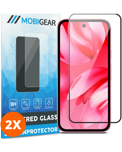 Mobigear Premium Google Pixel 9a Glazen Screenprotector - Case Friendly - Zwart (2-Pack)