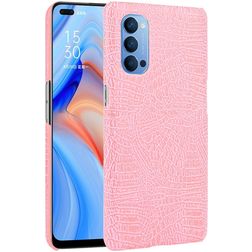 Mobigear Croco OPPO Reno 4 Hoesje Hardcase Backcover - Roze