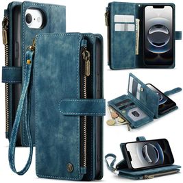 CaseMe C30 iPhone 16e Hoesje Bookcase Portemonnee - Blauw