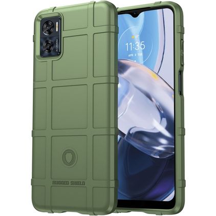 Mobigear Rugged Shield Motorola Moto E22i Hoesje Flexibel TPU Backcover Shockproof - Groen