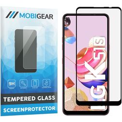 Mobigear Premium LG K51s Glazen Screenprotector - Case Friendly - Zwart
