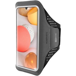 Mobiparts Comfort Fit Telefoonhouder Hardlopen Samsung Galaxy A42 Sport Hoesje Neopreen Sportarmband - Zwart