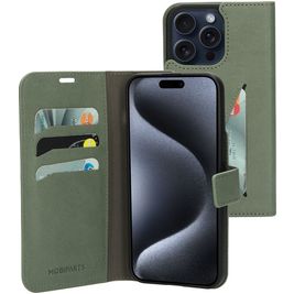 Mobiparts Classic Wallet iPhone 15 Pro Max Hoesje Bookcase Portemonnee - Stone Green