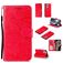 Mobigear Flowers iPhone 12 Hoesje Bookcase Portemonnee - Rood