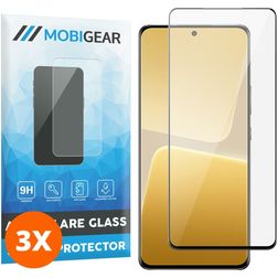 Mobigear Premium Xiaomi 13 Pro Glazen Screenprotector - Case Friendly - Zwart (3-Pack)