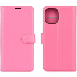 Mobigear Classic iPhone 12 Mini Hoesje Bookcase Portemonnee - Magenta