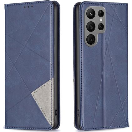Mobigear Rhombus Slim Samsung Galaxy S23 Ultra Hoesje Bookcase - Blauw
