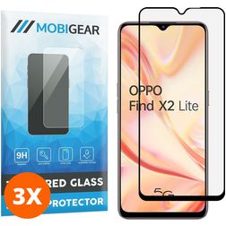 Mobigear Premium OPPO Find X2 Lite Glazen Screenprotector - Case Friendly - Zwart (3-Pack)