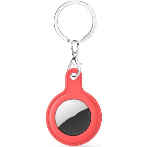 Mobigear Keychain Apple AirTag Hoesje Flexibel Siliconen Sleutelhanger - Rood