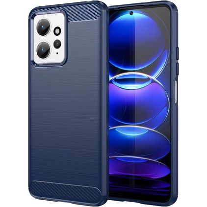 Mobigear Brushed Xiaomi Redmi Note 12 Hoesje Flexibel TPU Backcover - Blauw