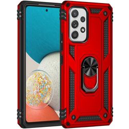 Mobigear Armor Ring Samsung Galaxy A53 Hoesje Hardcase Backcover Shockproof met Ringhouder - Rood