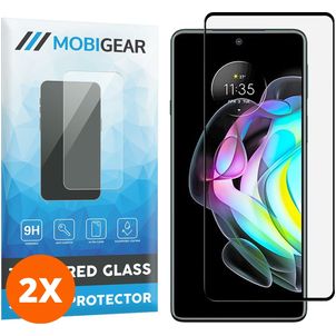 Mobigear Premium Motorola Edge 20 Glazen Screenprotector - Case Friendly - Zwart (2-Pack)