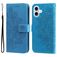 Mobigear Flowers iPhone 17 Hoesje Bookcase Portemonnee - Blauw