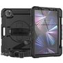 Mobigear SureGrip Xtreme iPad Pro 11 Inch (2025) Hoes Hard Kunststof,Siliconen Backcover + Stylus Houder + Schouderband + Standaard - Zwart