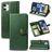 Mobigear Snap Button iPhone 12 Hoesje Bookcase Portemonnee - Groen