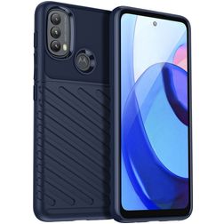 Mobigear Groove Motorola Moto E40 Hoesje Flexibel TPU Backcover - Blauw