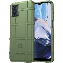 Mobigear Rugged Shield Motorola Moto E22 Hoesje Flexibel TPU Backcover Shockproof - Groen
