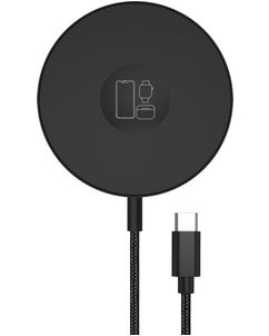 Mobilize 3in1 Magnetic Draadloze lader USB-C 1 Meter 15W - Zwart