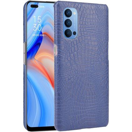 Mobigear Croco OPPO Reno 4 Hoesje Hardcase Backcover - Blauw