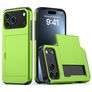 Mobigear Card iPhone 18 Pro Hoesje Hardcase Backcover Shockproof met Pasjeshouder - Groen