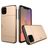 Mobigear Card iPhone 11 Hoesje Hardcase Backcover Shockproof met Pasjeshouder - Goud