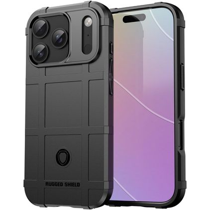 Mobigear Rugged Shield iPhone 18 Pro Hoesje Flexibel TPU Backcover Shockproof - Zwart