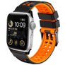Mobigear Aero Armor Siliconen Apple Watch Bandje Gespsluiting - 49/46/45/44 mm - Zwart / Oranje