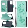 Mobigear Butterfly Samsung Galaxy S21 Ultra Hoesje Bookcase Portemonnee - Turquoise