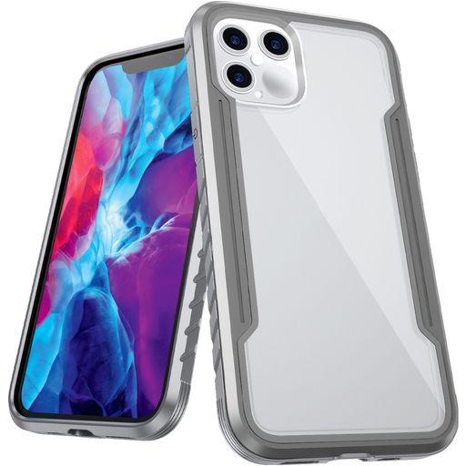 Mobigear Metal Tough iPhone 12 Pro Hoesje Hardcase Backcover Shockproof - Transparant / Grijs