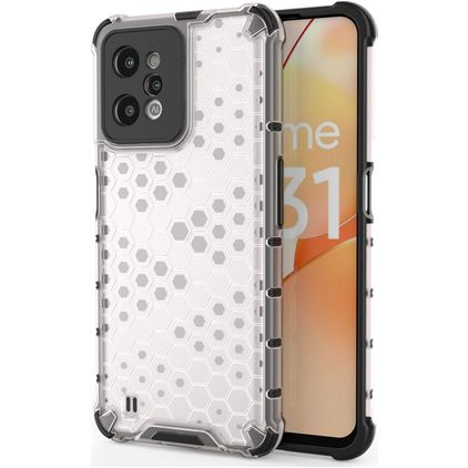 Mobigear Honeycomb Realme C31 Hoesje Hardcase Backcover Shockproof - Wit