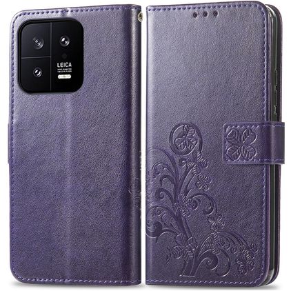 Mobigear Clover Xiaomi 13 Hoesje Bookcase Portemonnee - Paars