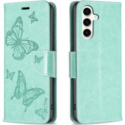 Mobigear Butterfly Samsung Galaxy S23 FE Hoesje Bookcase Portemonnee - Groen