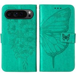 Mobigear Butterfly Google Pixel 9 Pro Hoesje Bookcase Portemonnee - Groen