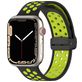 Mobigear Sport Plus Mag Siliconen Apple Watch Bandje Magneetsluiting - 42/41/40/38 mm - Zwart / Groen