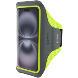 Mobiparts Comfort Fit Telefoonhouder Hardlopen iPhone 16 Sport Hoesje Neopreen Sportarmband - Neon Green