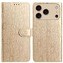 Mobigear Flowers iPhone 17 Pro Max Hoesje Bookcase Portemonnee - Goud