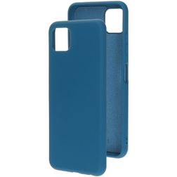 Mobiparts Samsung Galaxy A22 5G Siliconen Hoesje Backcover - Blueberry Blue