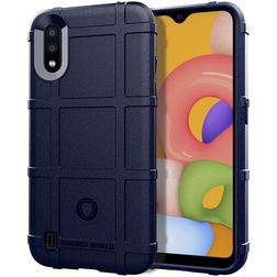 Mobigear Rugged Shield Samsung Galaxy A01 Hoesje Flexibel TPU Backcover Shockproof - Blauw