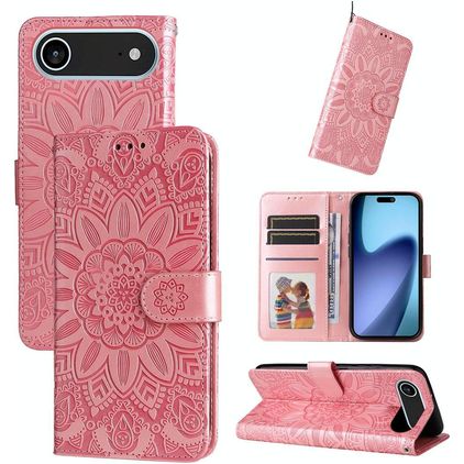 Mobigear Sunflower iPhone Air Hoesje Bookcase Portemonnee - Roze