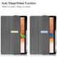 Mobigear Tri-Fold Gel Samsung Galaxy Tab S7 FE Hoes Bookcase + Stylus Houder - Grijs