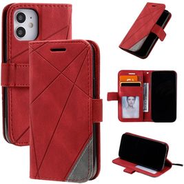 Mobigear Rhombus iPhone 12 Mini Hoesje Bookcase Portemonnee - Rood