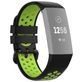 Mobigear Sport Plus Buckle Siliconen Fitbit Charge 3 Bandje Gespsluiting - Zwart / Groen