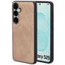 Mobiparts Classic Samsung Galaxy S25 MagSafe Hoesje TPU,Kunstleer Backcover - Moonstone Beige